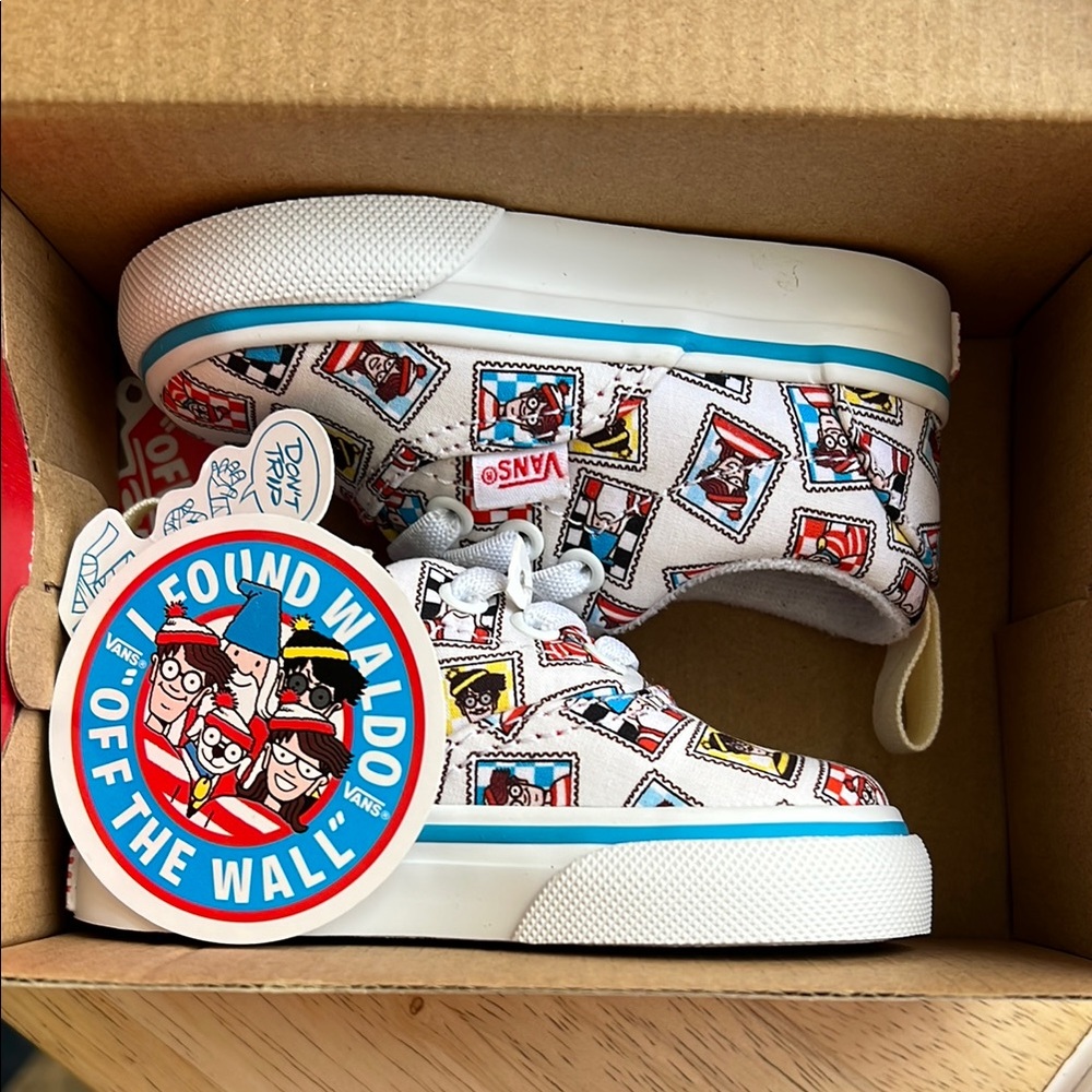 Vans Kids 'Where's Waldo' White Multi-Color Sneakers